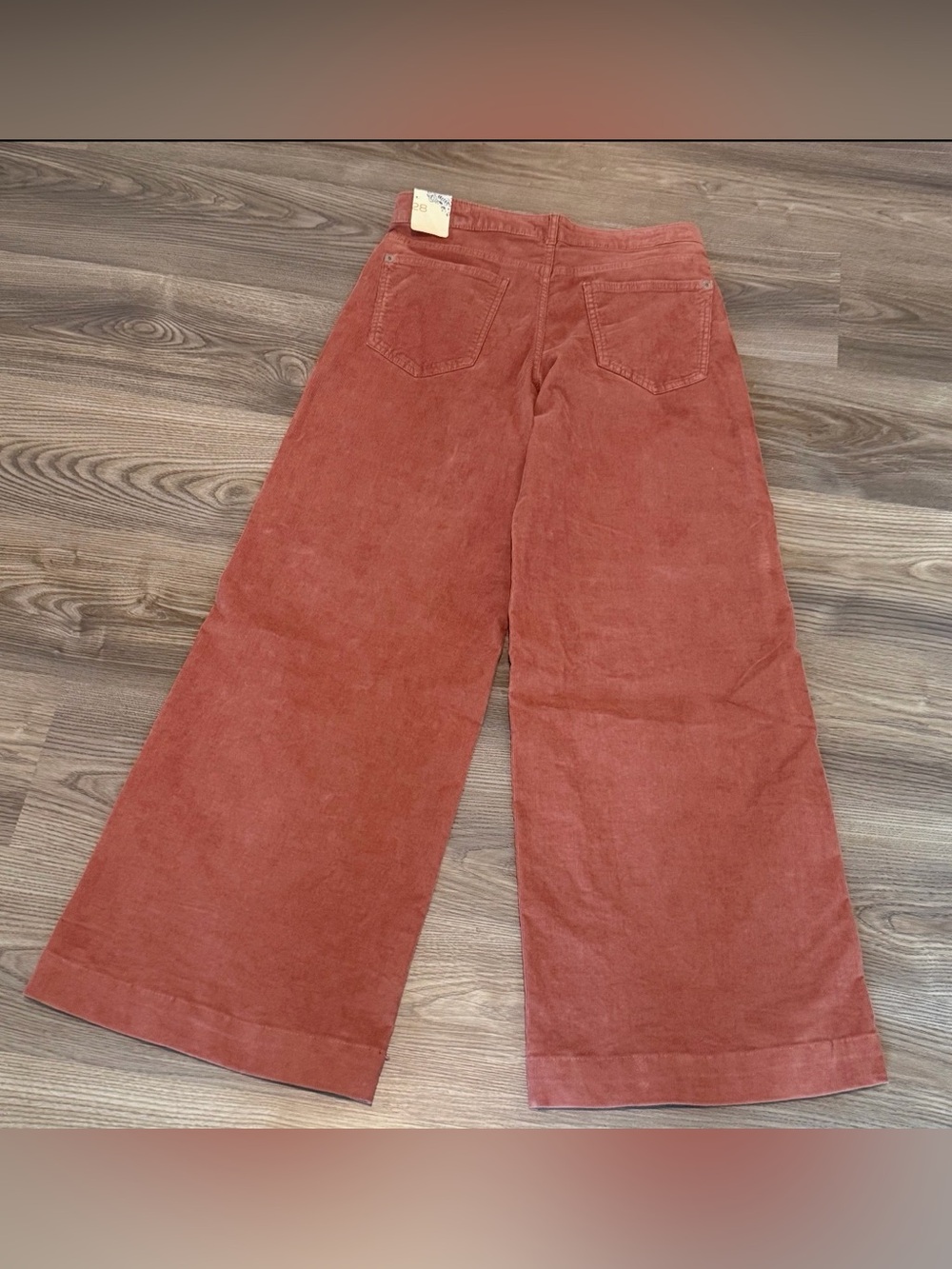 Pilcro the Gwen Wide Leg Corduroy Crop Ankle Pant in Rose Pink NWT size 28 - Picture 9 of 12